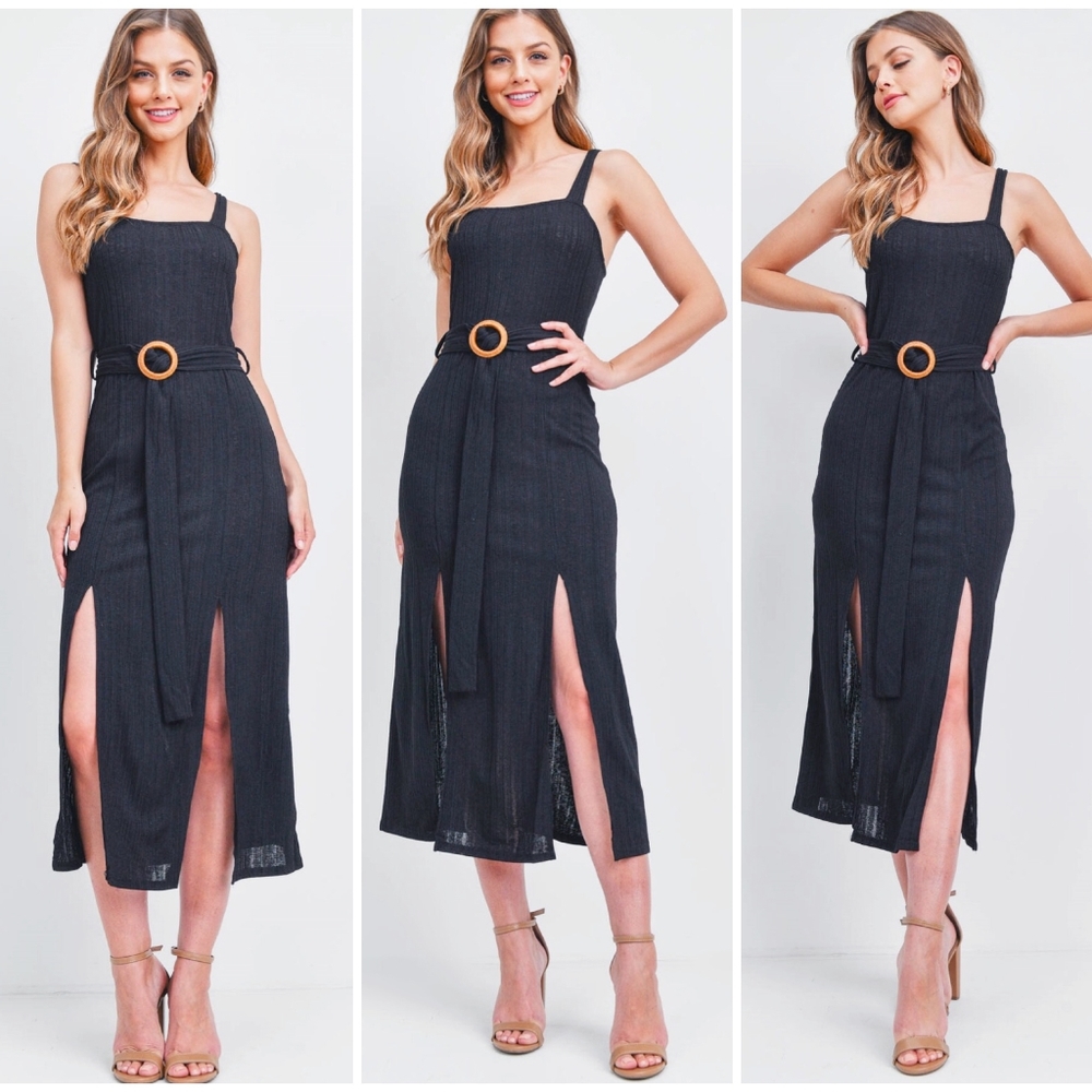 LAST ONE❗️Very J Olive Ribbed Midi Dress - Picture 5 of 7